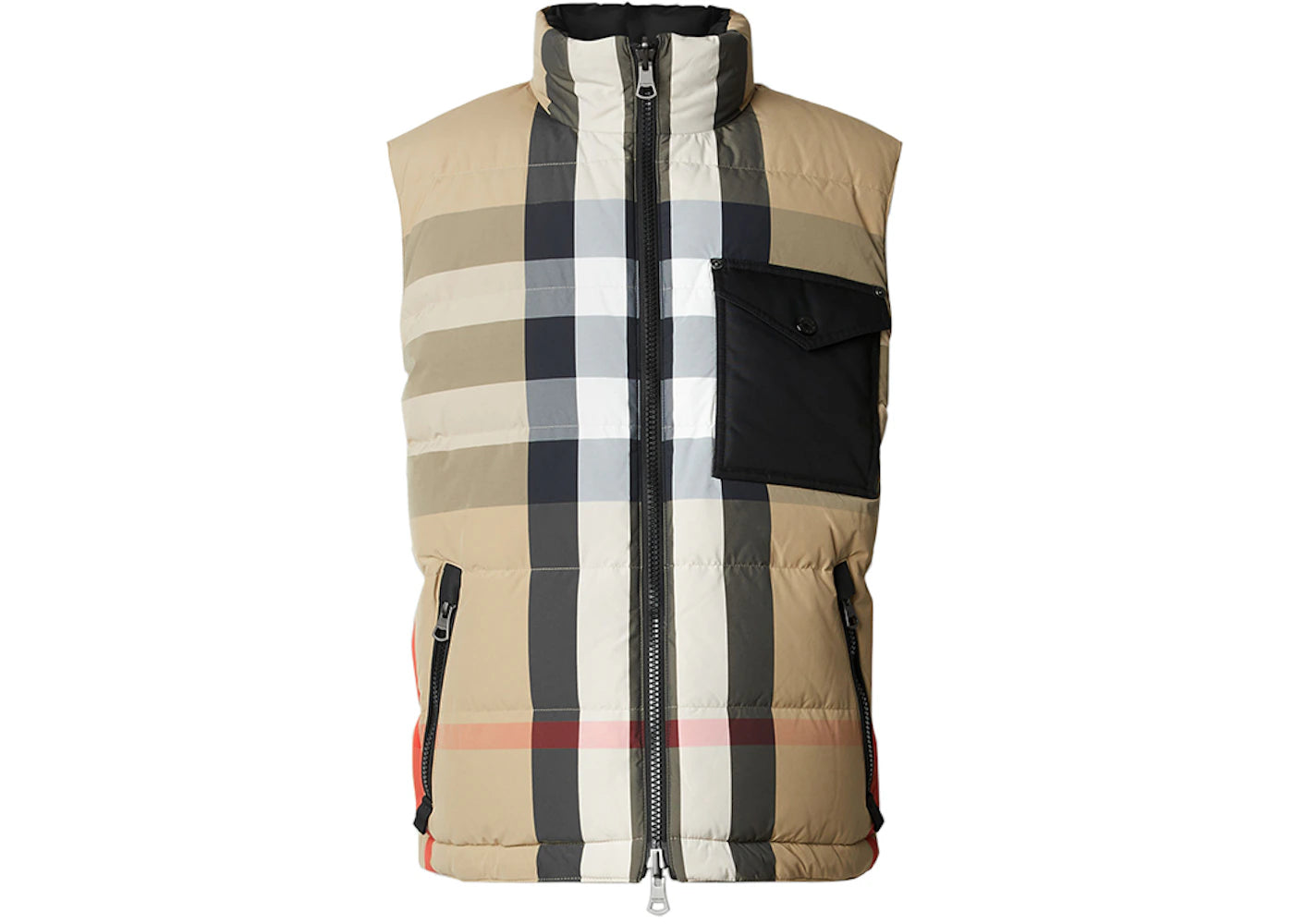 Burberry Reversible Check Nylon Puffer Gilet Archive Beige/Black