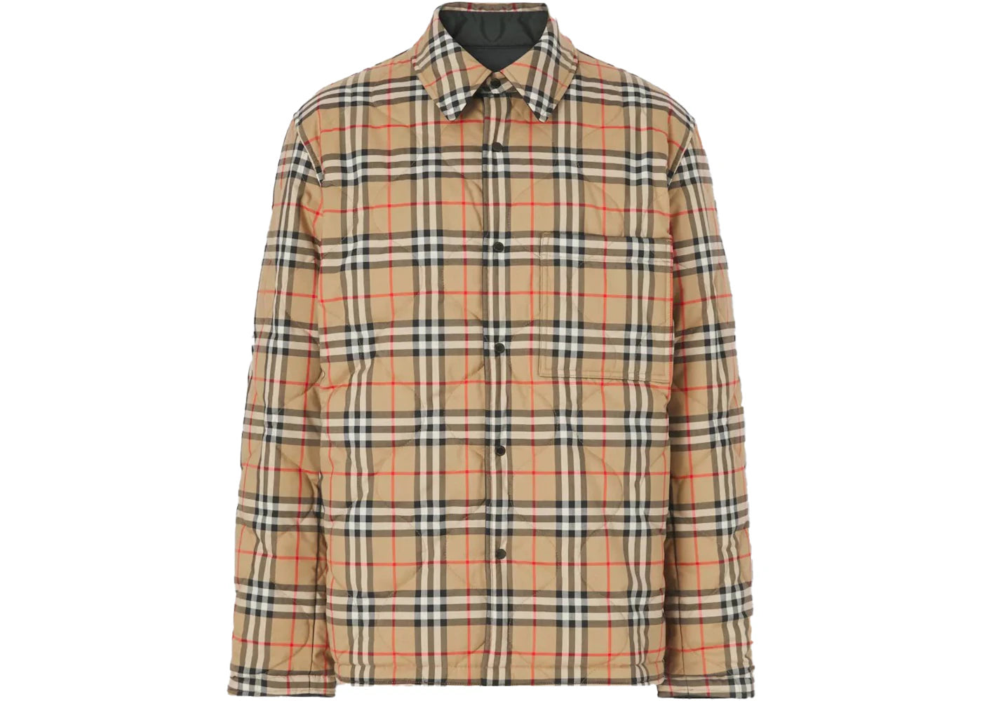 Burberry Reversible Vintage Check Thermoregulated Overshirt Black Archive Beige