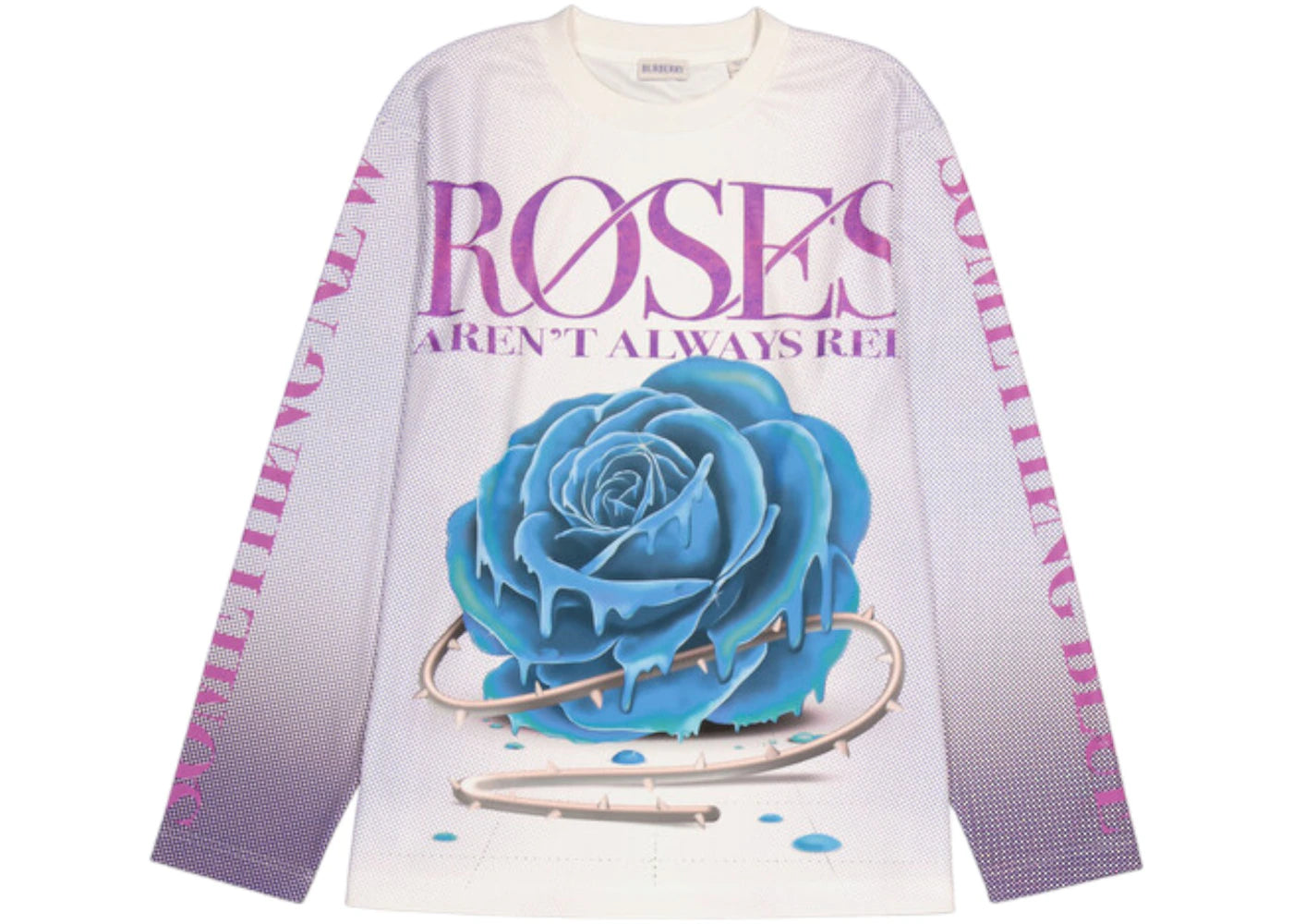 Burberry Rose Print Long Sleeve T-shirt Purple