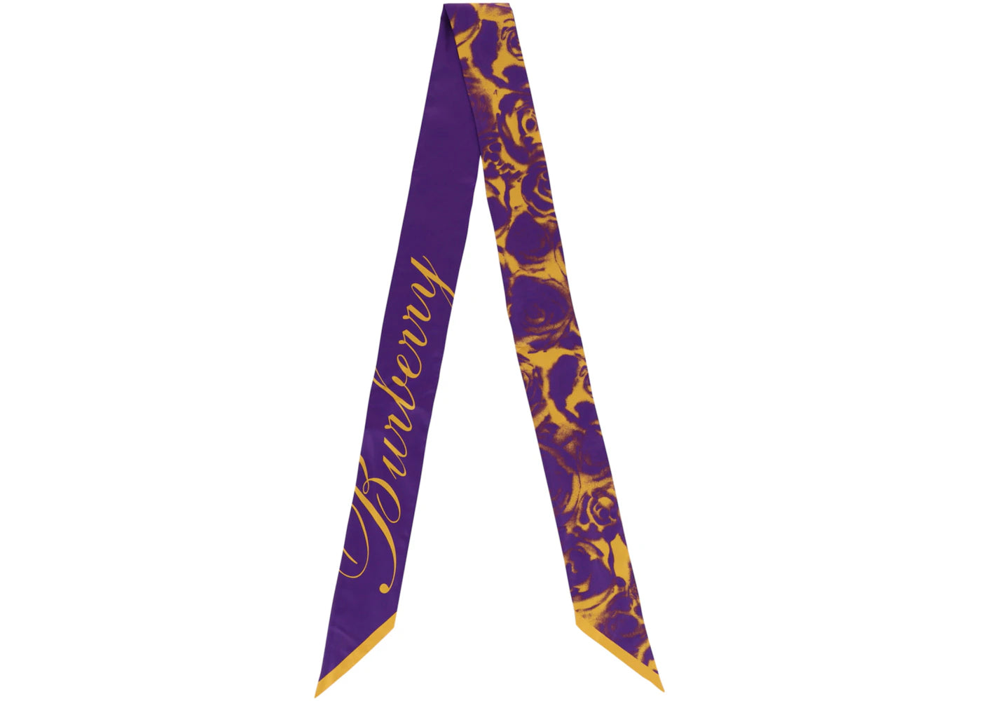 Burberry Rose-Printed Silk Scarf Royal