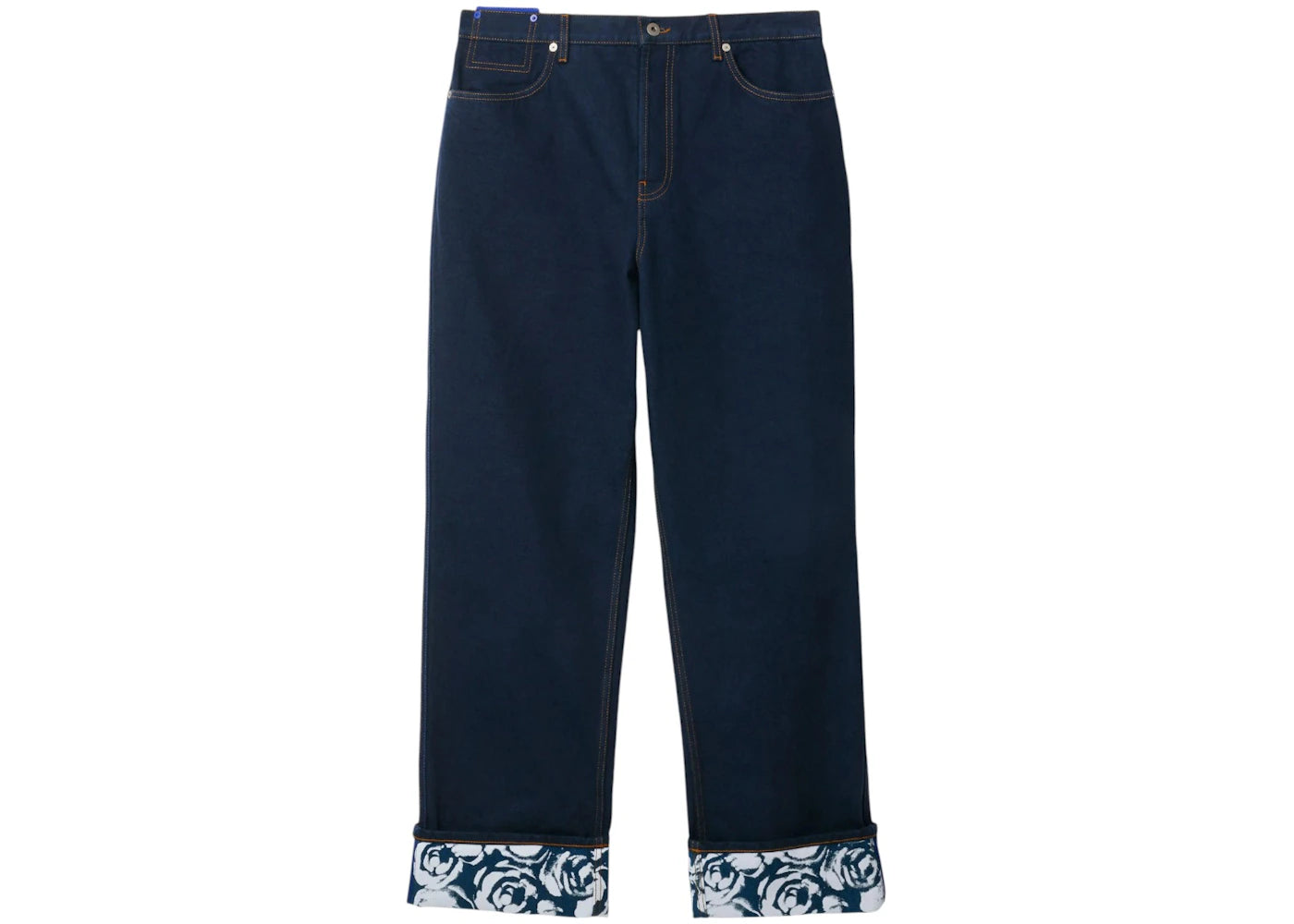 Burberry Rose-print Straight-leg Jeans Blue