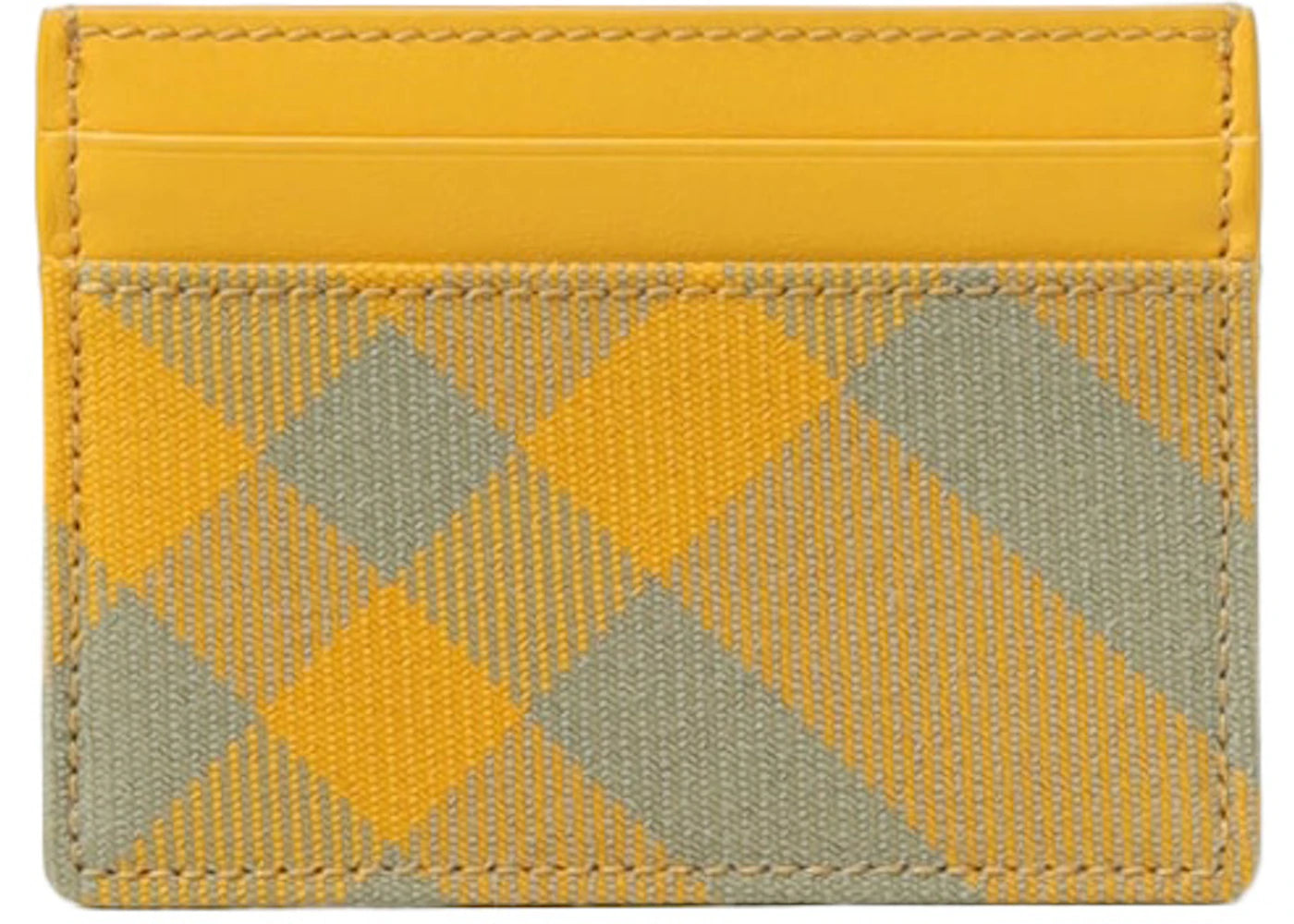 Burberry Sandon Check Fabric and Leather Card Holder Yellow/Grey
