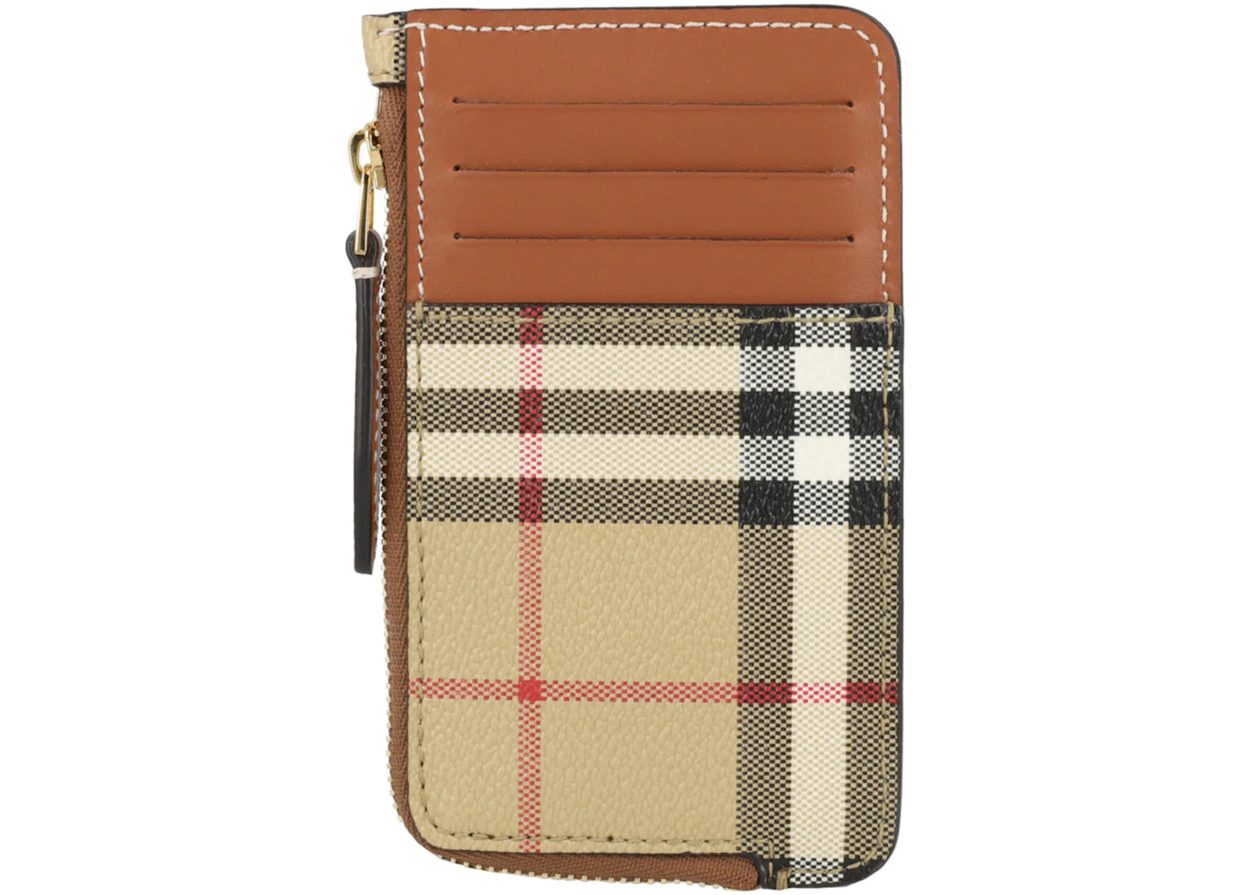 Burberry Sommerset Check Zip Card Holder Archive Beige