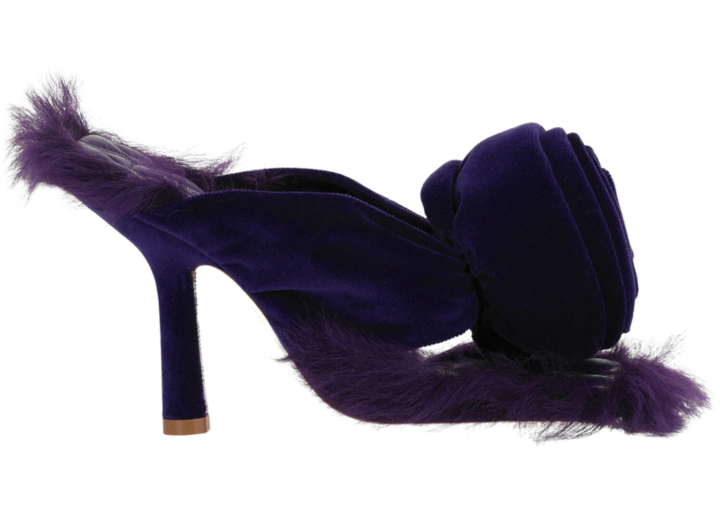 Burberry Step Rose Velvet Heeled Sandals Purple (Women's)