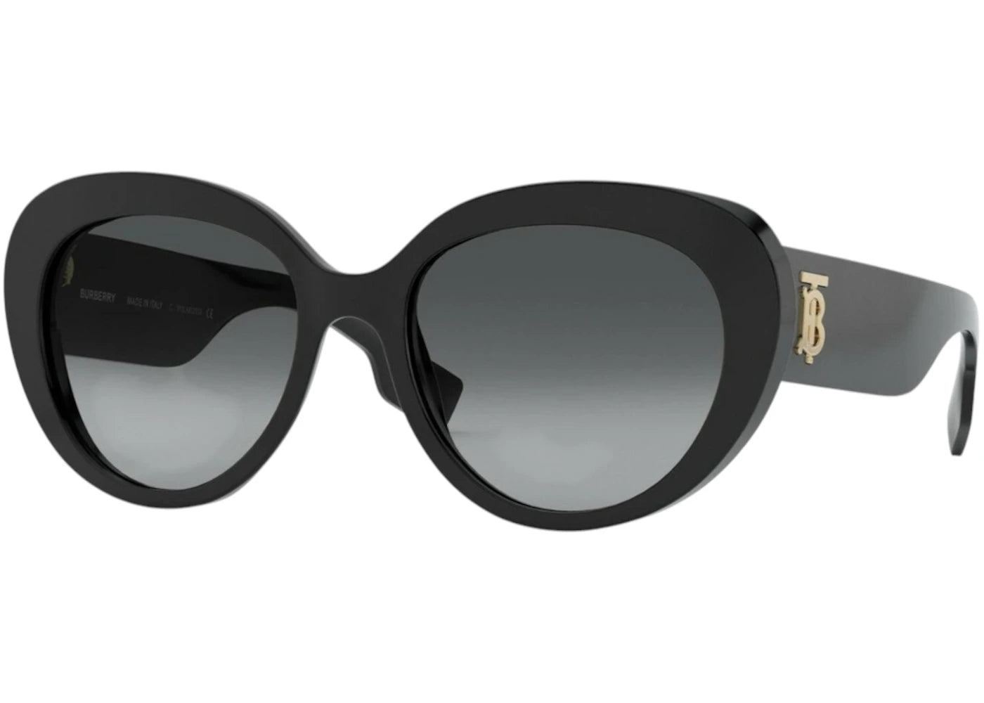 Burberry TB Logo Shaded Polarized Sunglasses Black/Grey (BE4298 3001/T3)