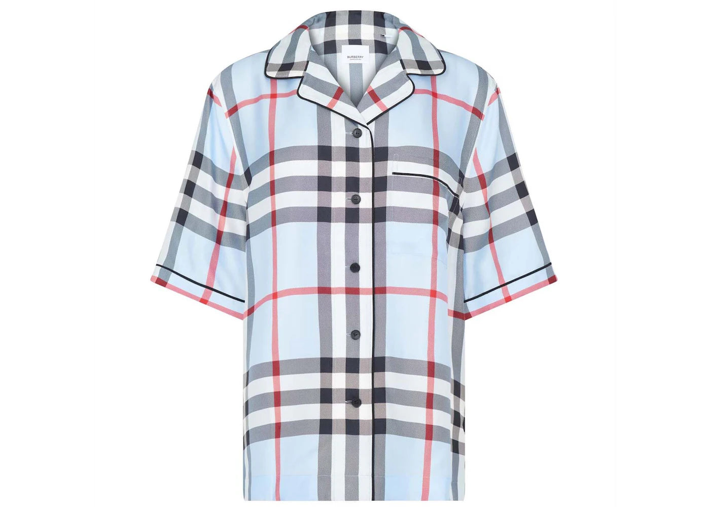Burberry Tierney Silk Shirt Pale Blue IP Check
