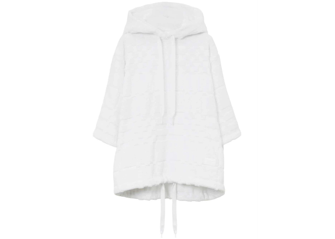 Burberry Towelling Check Short-Sleeve Hoodie White
