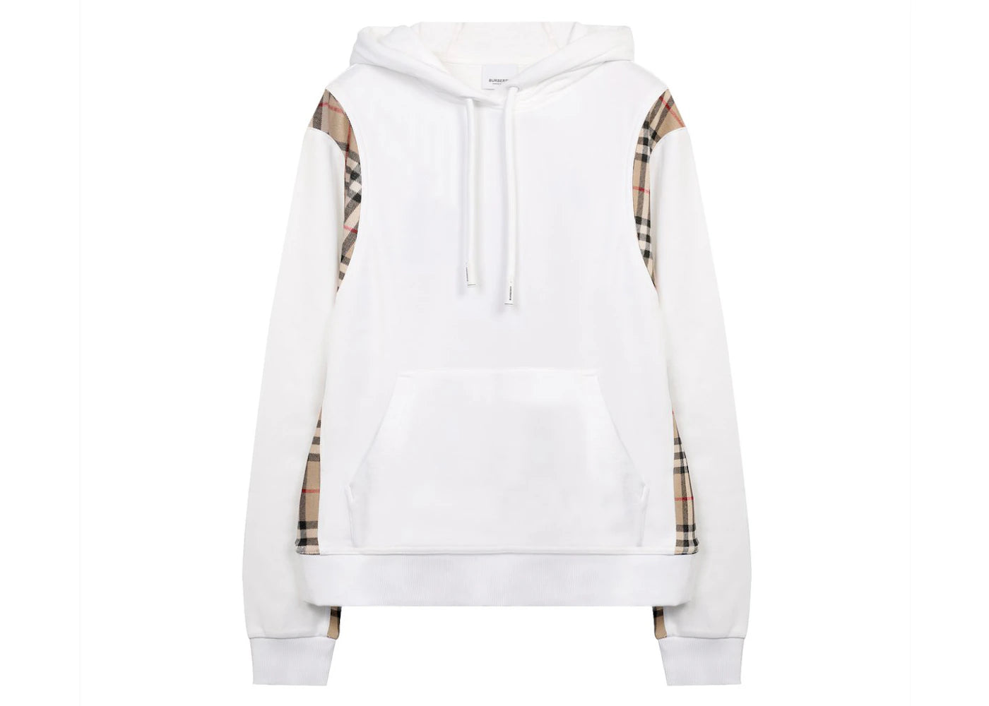 Burberry Vintage Check Panel Oversized Hoodie White