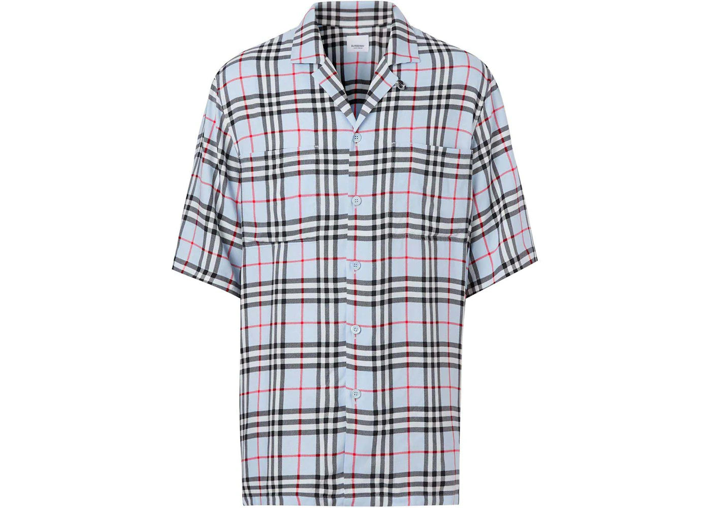 Burberry Vintage Check Short Sleeve Shirt Pale Blue