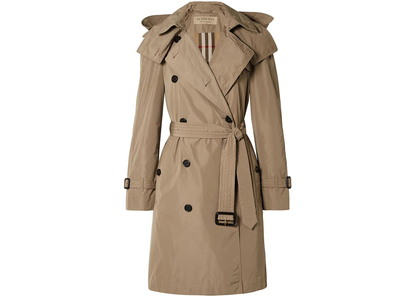 Burberry Women's Amberford Hooded Shell Trench Coat Beige