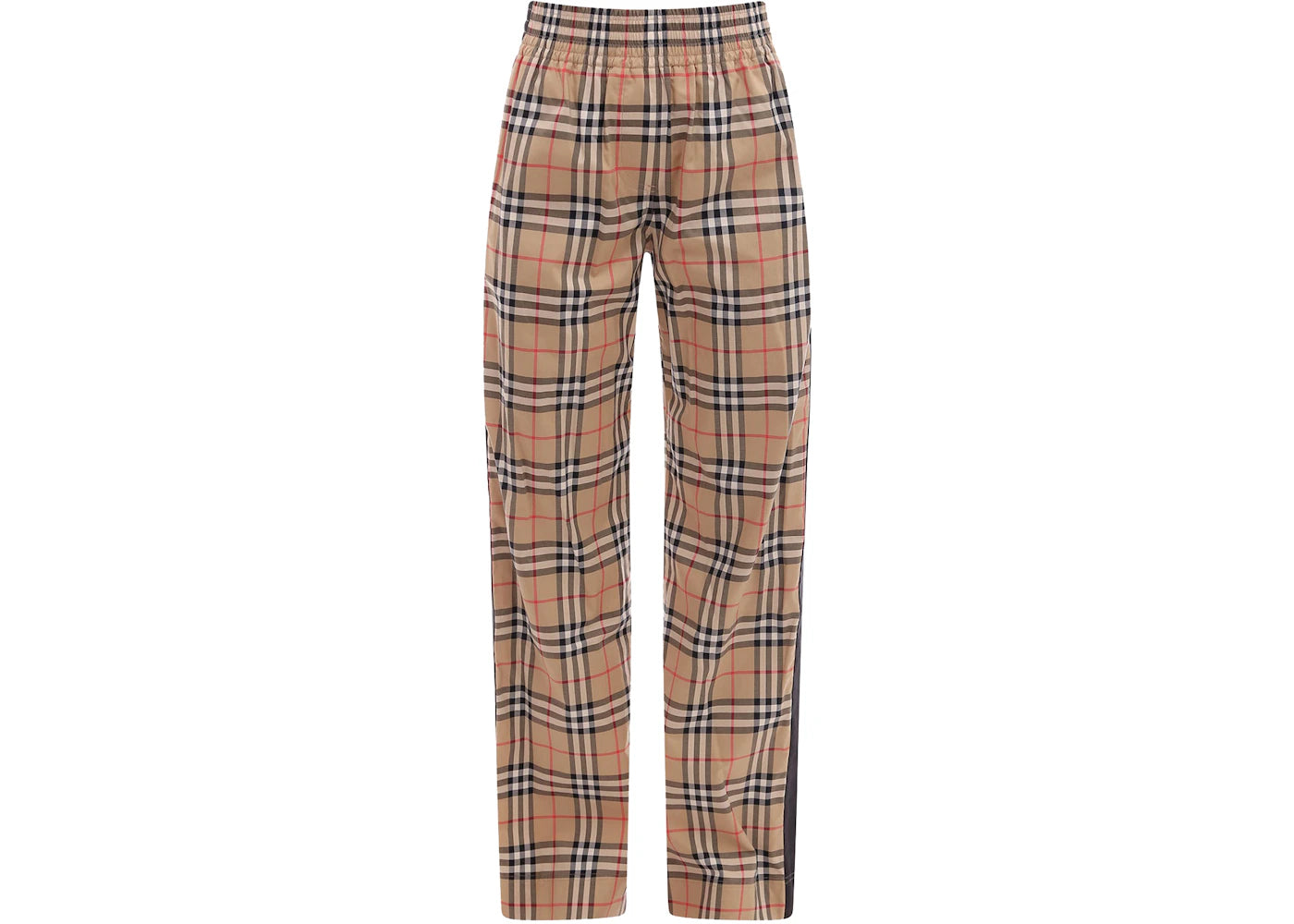 Burberry Women's Vintage Chech Motif Cotton Pants Beige