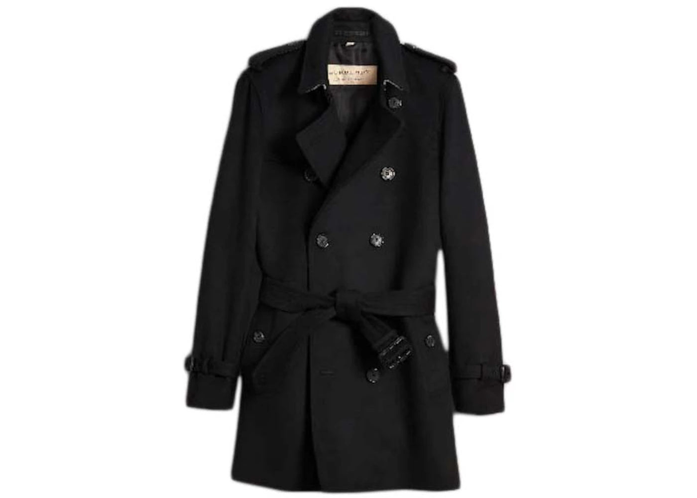Burberry Wool Cashmere Trench Coat Black