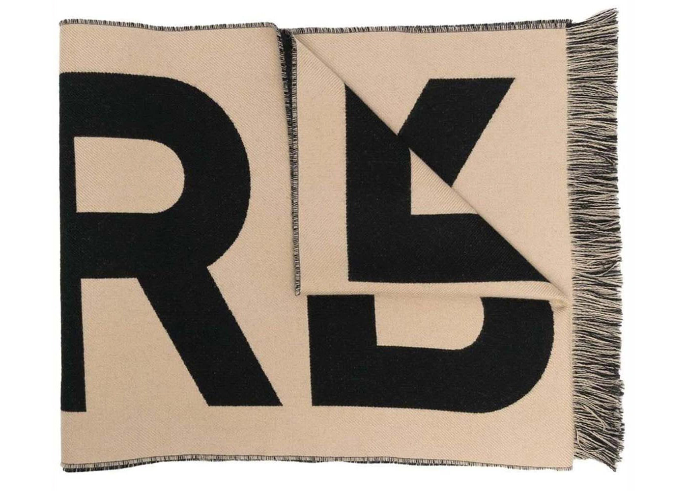 Burberry Wool Football Scarf Archive Beige