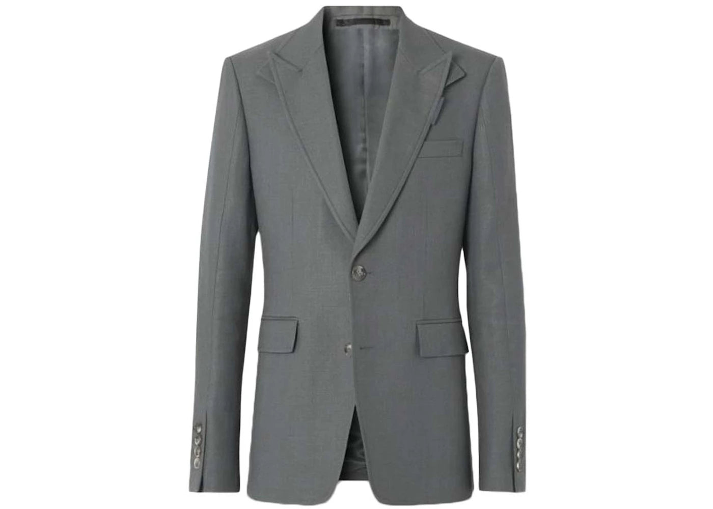 Burberry Wool Ramie Tailored Jacket Tempest Grey