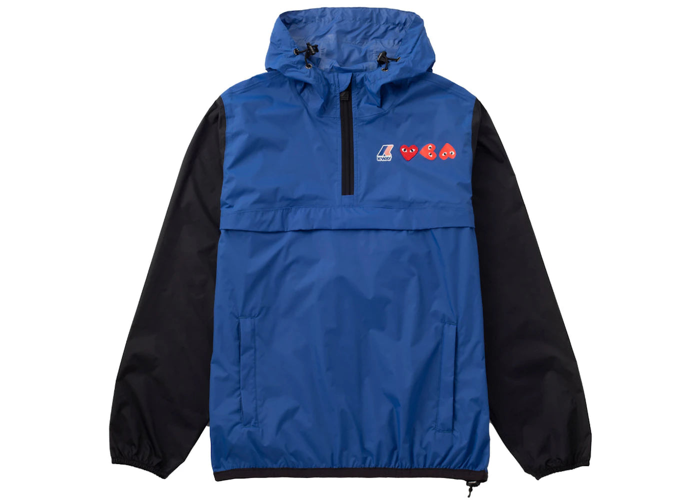 Comme des Garcons PLAY Play x K-Way Logos Half Zip Jacket Blue Black