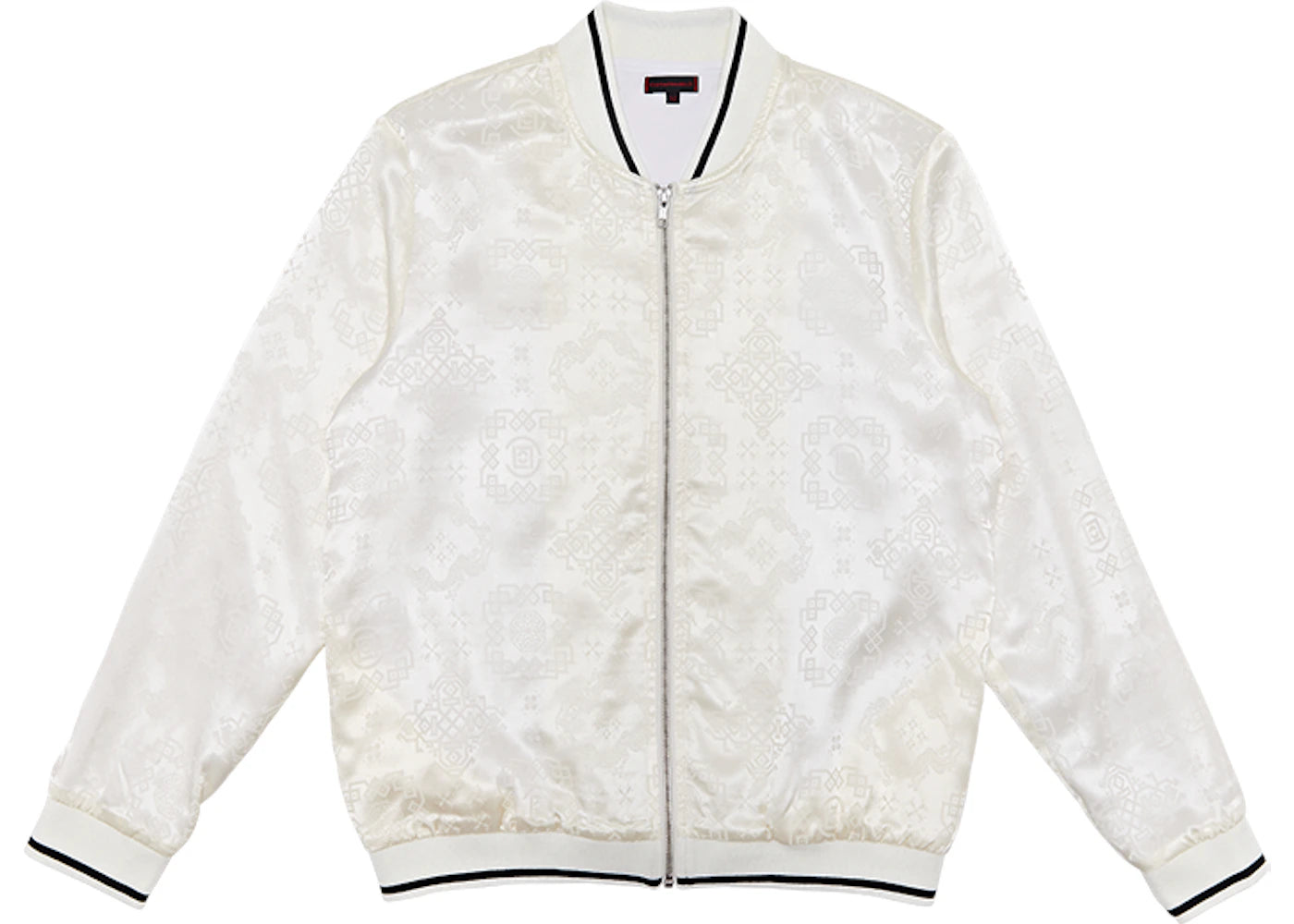 CLOT Silk Baseball Jacket White