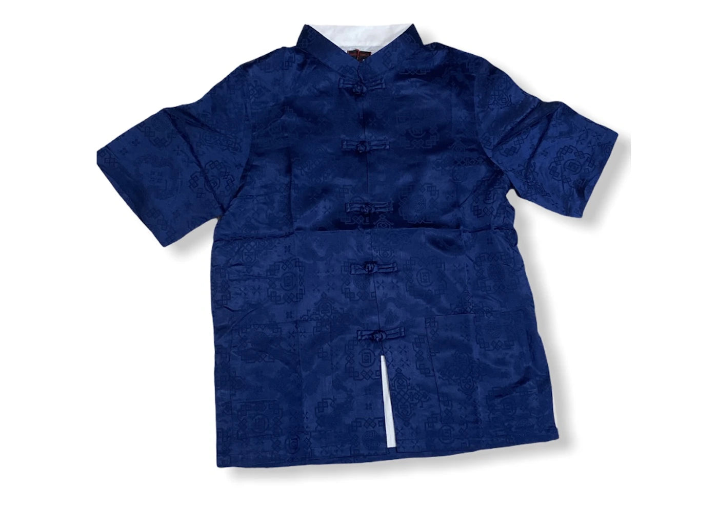 CLOT Silk Button Down Shirt Navy