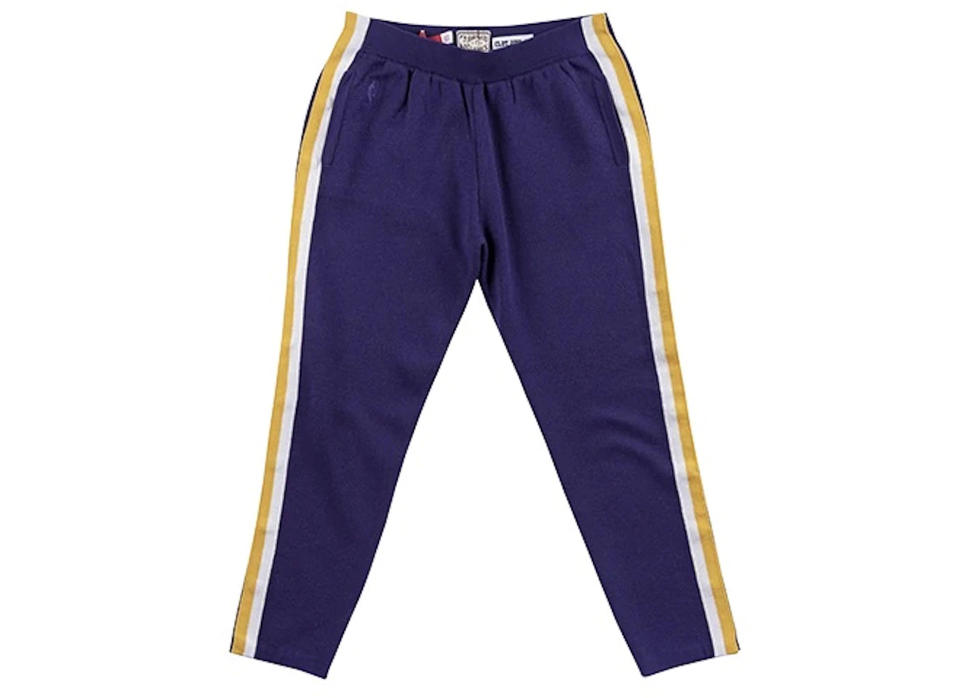 CLOT X Mitchell & Ness Lakers Knit Warm Up Pants Purple/Yellow