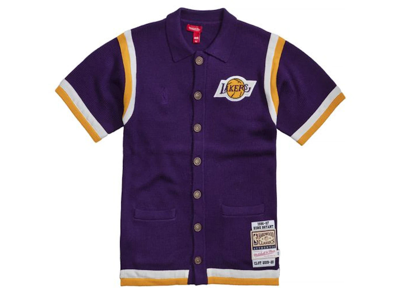 CLOT X Mitchell & Ness Lakers Shooting Shirt Purple/Yellow