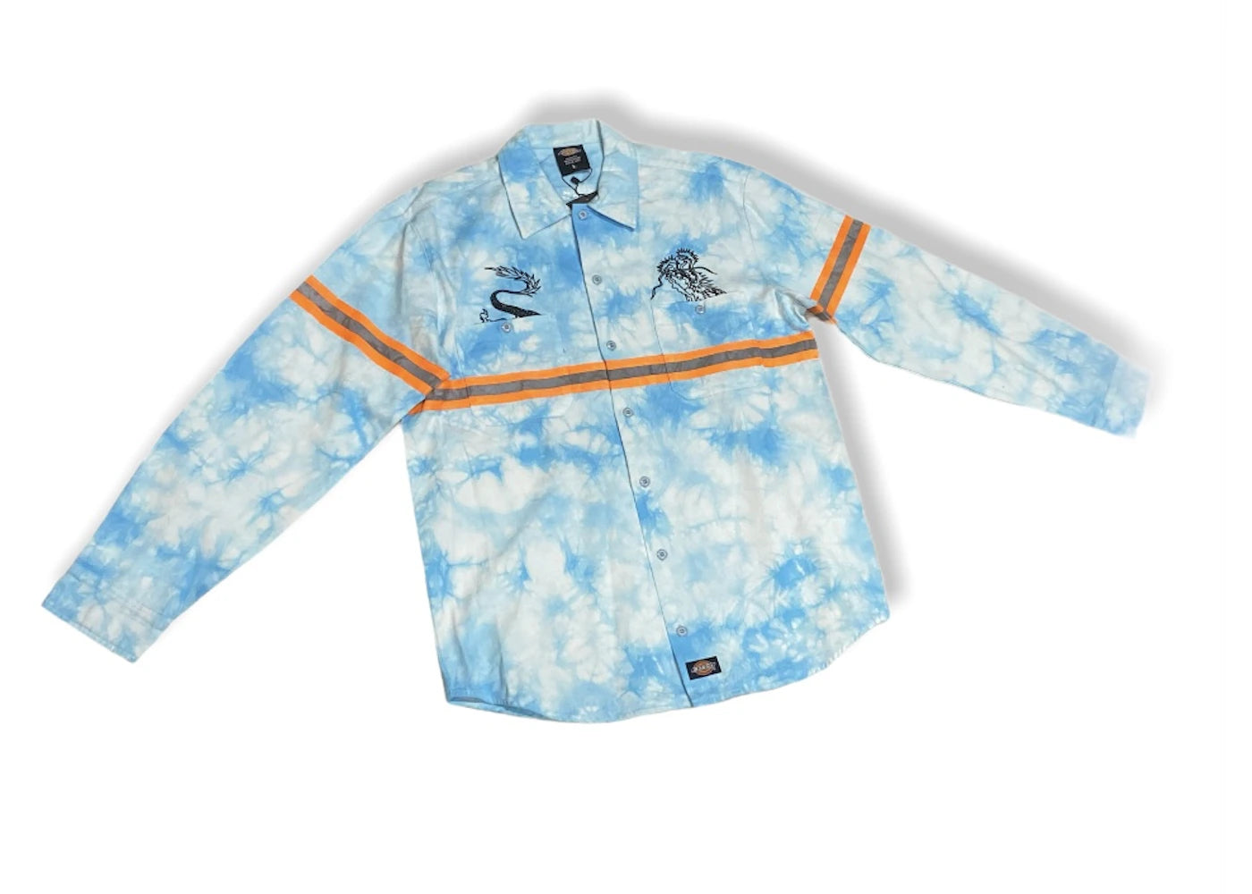 CLOT x Dickies Dragon Tie Dye L/S Work Shirt Blue