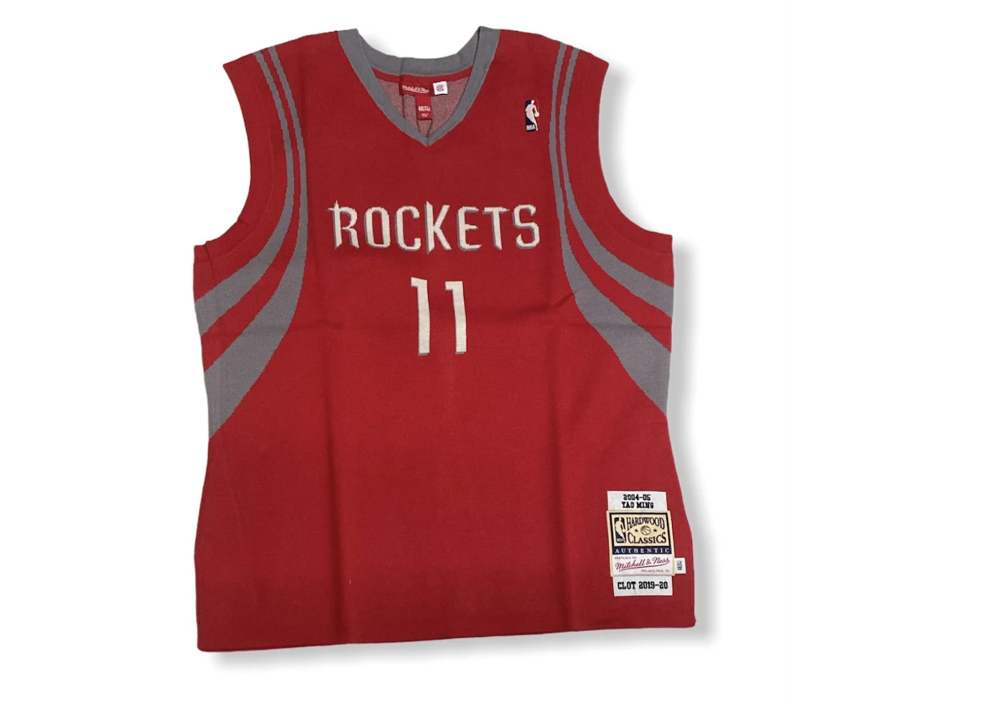 CLOT x Mitchell & Ness Rockets Yao Ming #11 Knitted Jersey Red