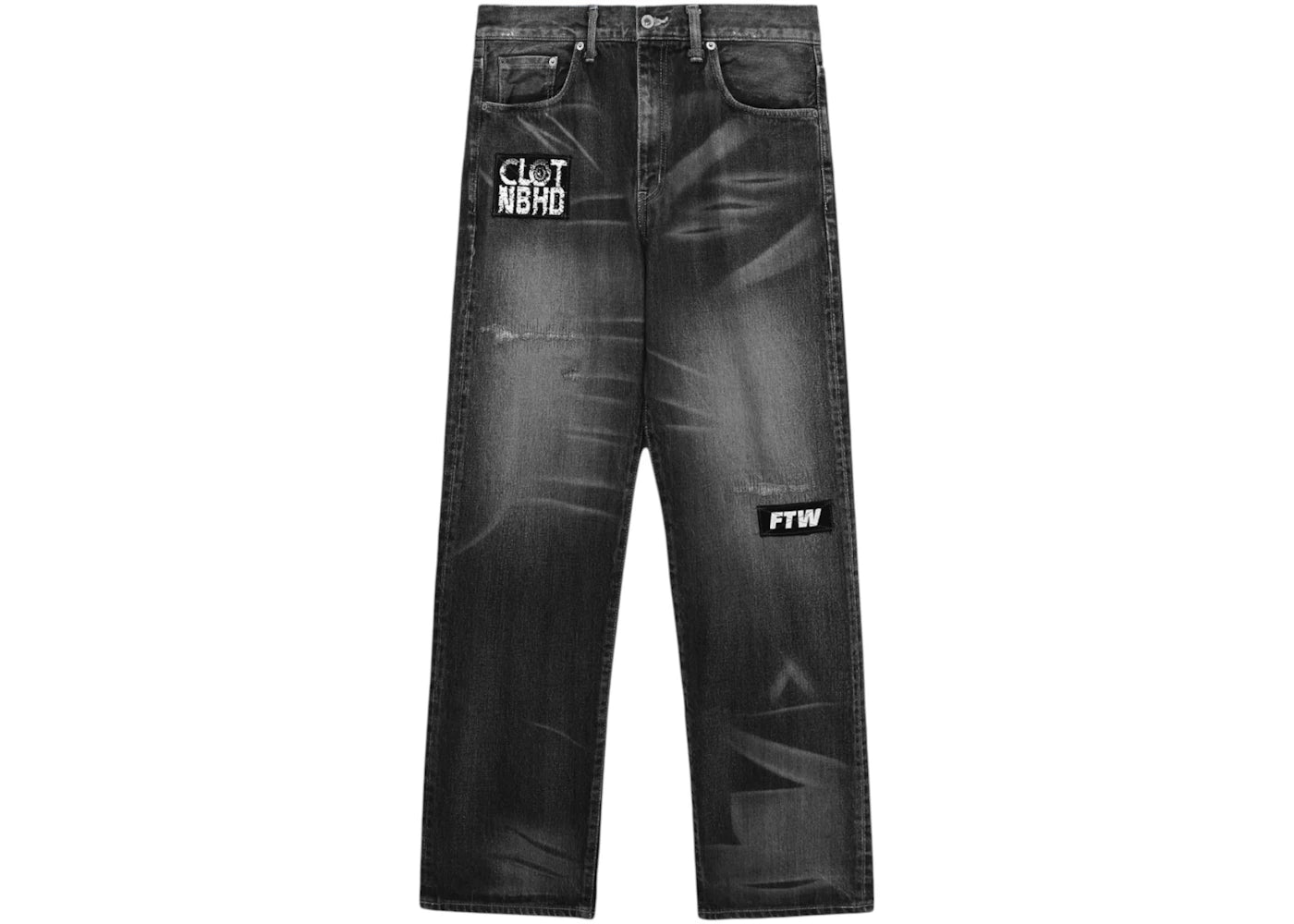 CLOT x Neighborhood Savage Denim Deep Basic Pants Black