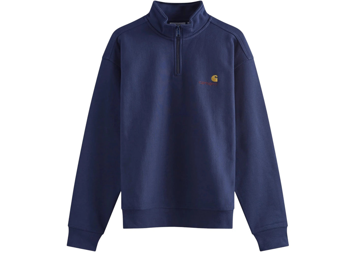 Carhartt WIP Half Zip American Script Crew Sweatshirt Air Force Blue