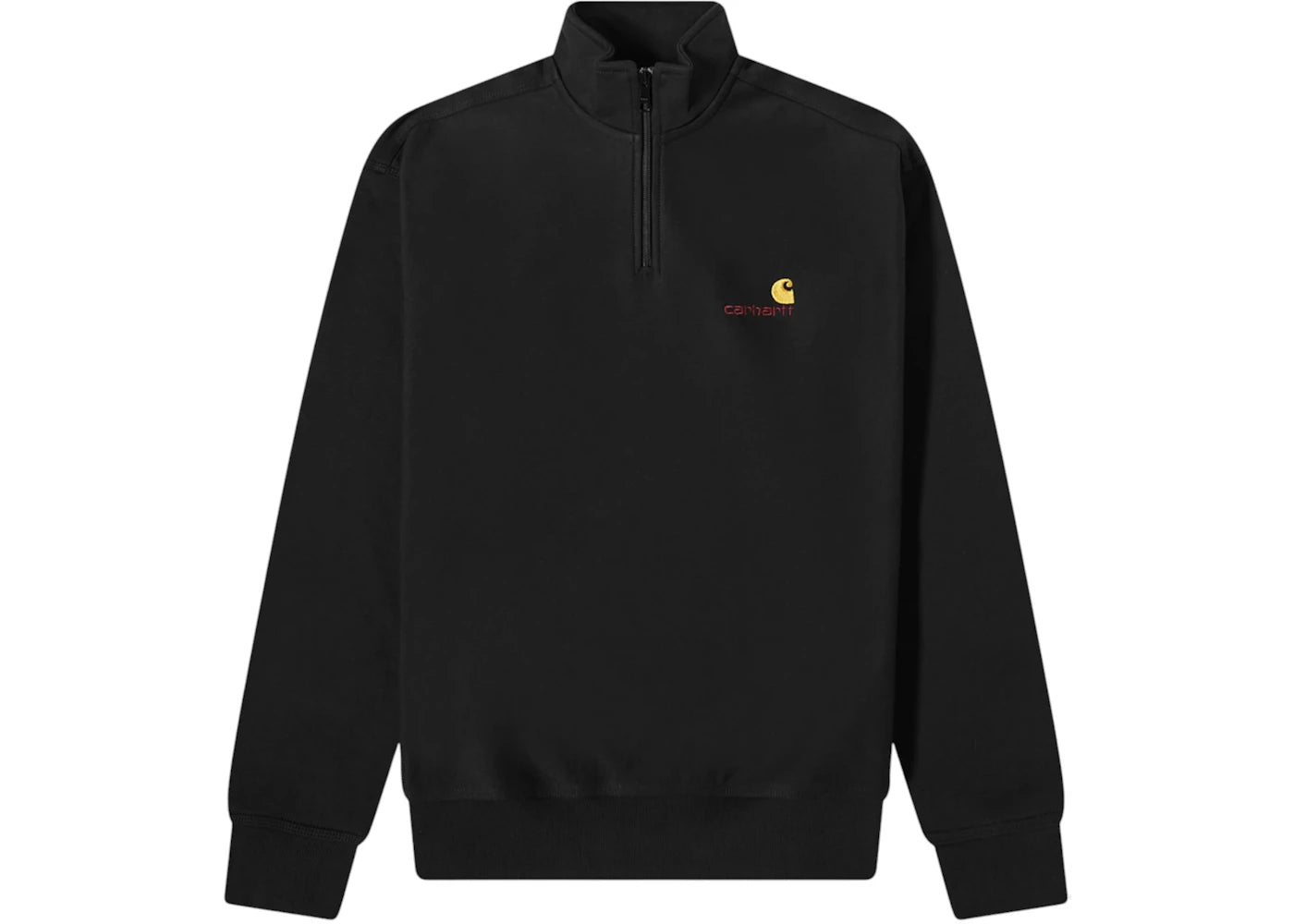 Carhartt WIP Half Zip American Script Sweatshirt Black