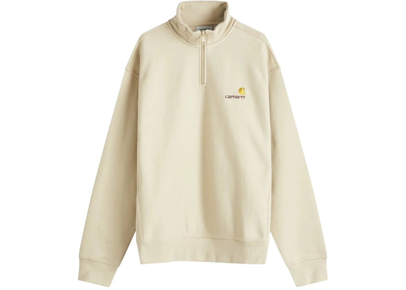 Carhartt WIP Half Zip American Script Sweatshirt Fleur De Sel