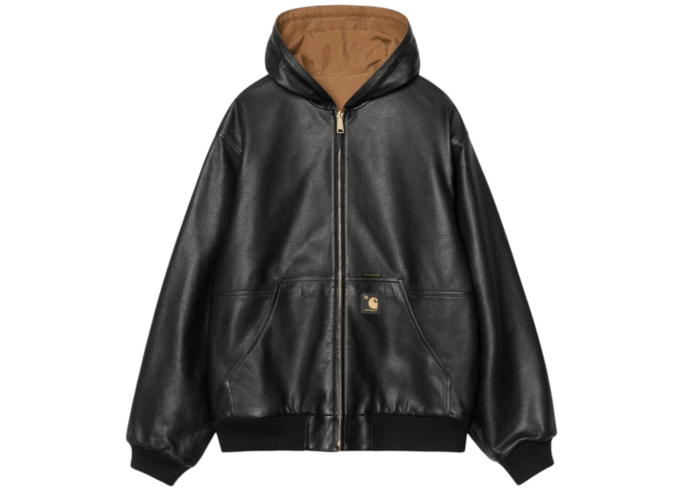 Carhartt WIP OG Active 50th Anniversary Edition Leather Jacket Black/Hamilton Brown