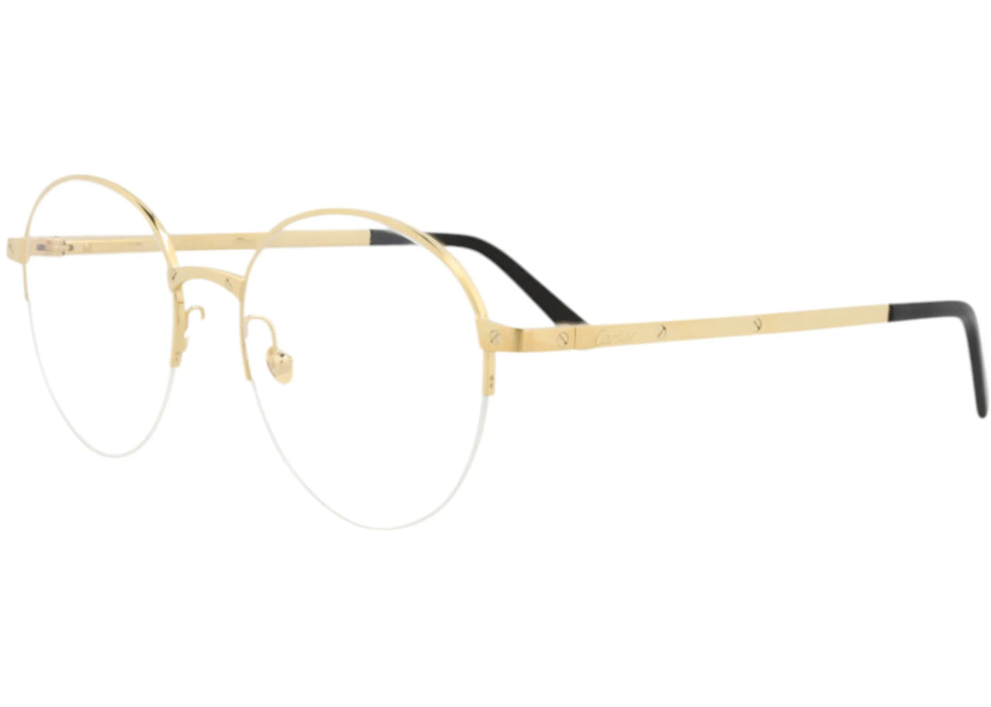 Cartier Round Eyeglasses Gold Gold Transparent (CT0108O-30003092-004)