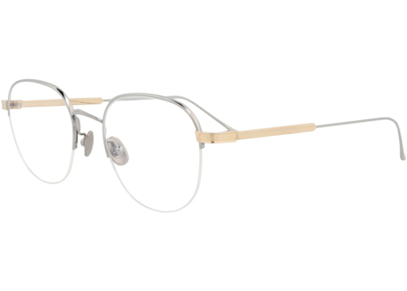 Cartier Round Eyeglasses Ruthenium Gold Transparent (CT0164O-30003046-003)