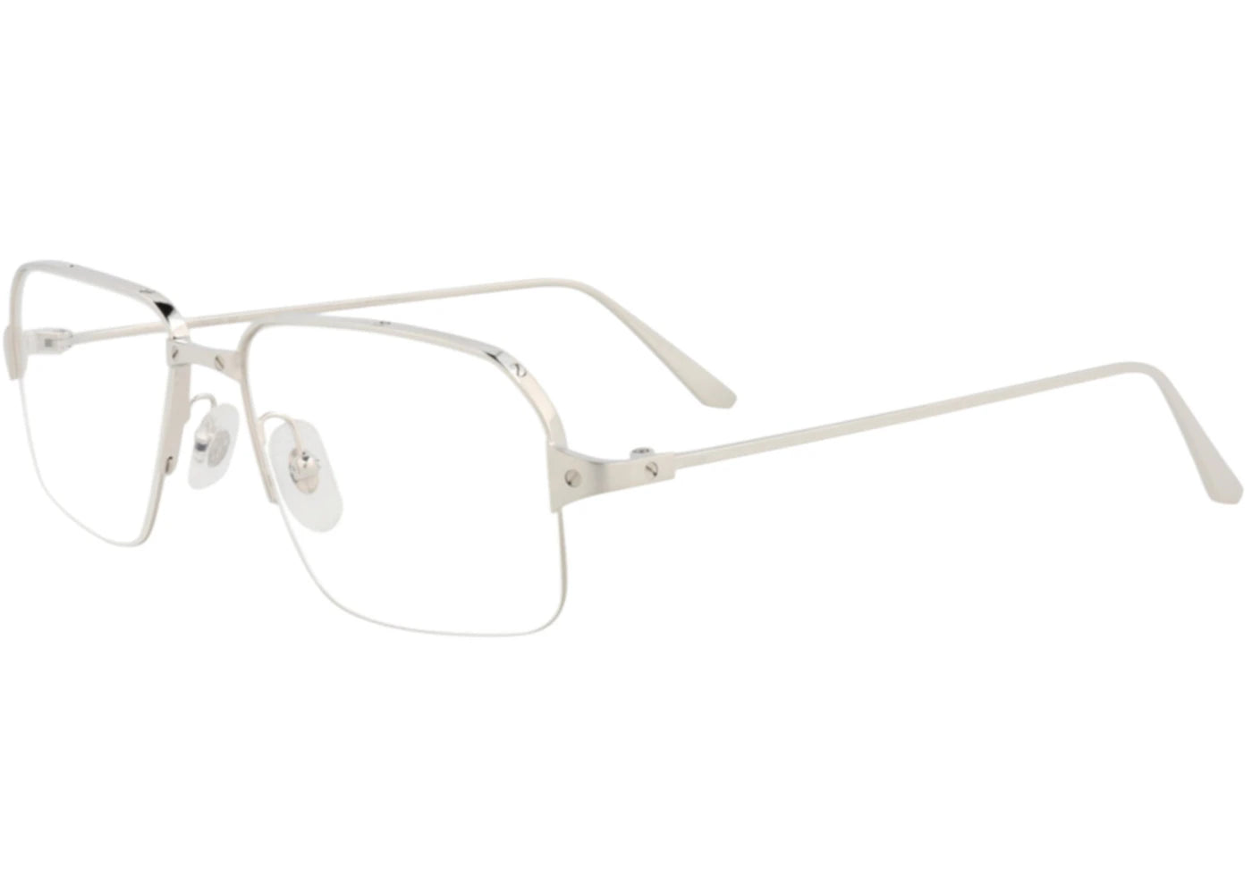 Cartier Square Eyeglasses Silver Silver Transparent (CT0232O-30008389-004)