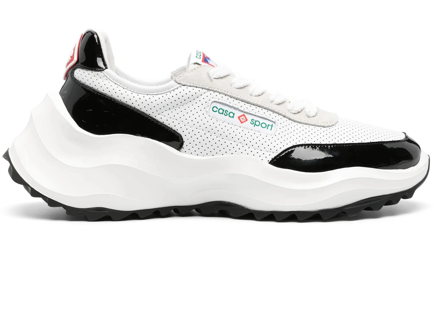 Casablanca Atlantis Leather Trainer White Black