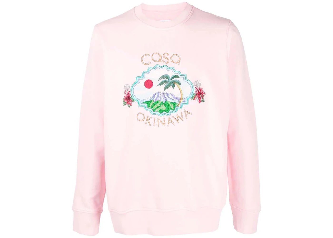 Casablanca Casa Okinawa Embroidered Crewneck Sweatshirt Pink