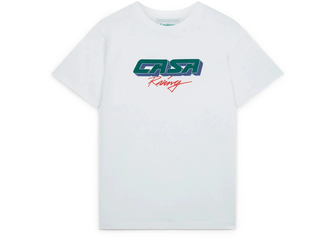 Casablanca Casa Racing 3D Printed Oversized T-Shirt White