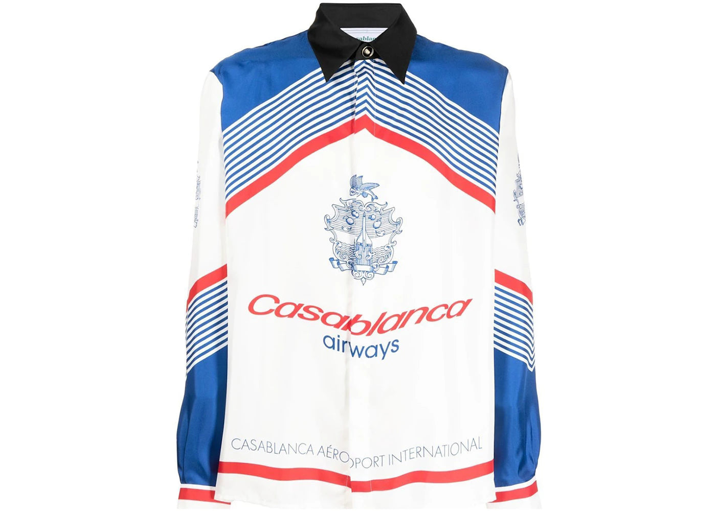 Casablanca Airways Silk Long Sleeved Shirt White/Multicolour