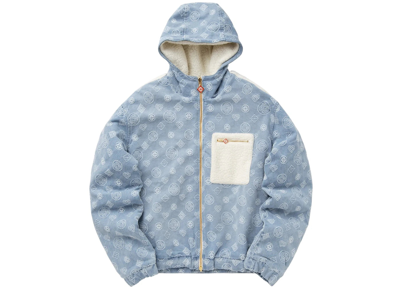 Casablanca Cashmere Terry/Denim Reversible Jacket Bleached Monogram Denim