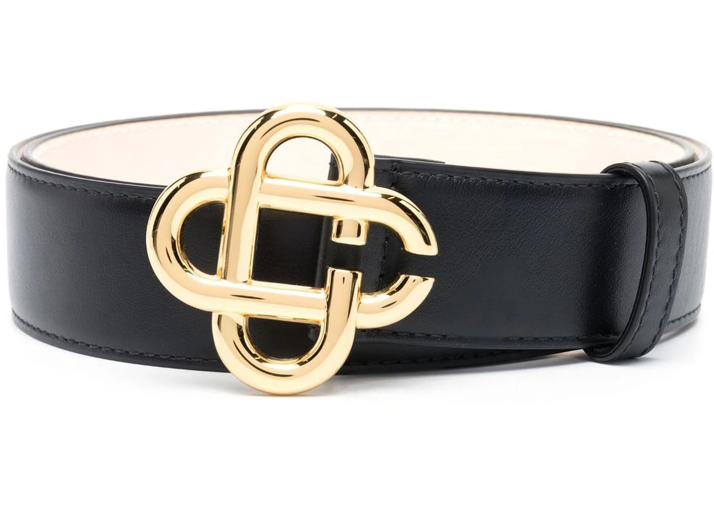 Casablanca Decorative Buckle Leather Belt Black