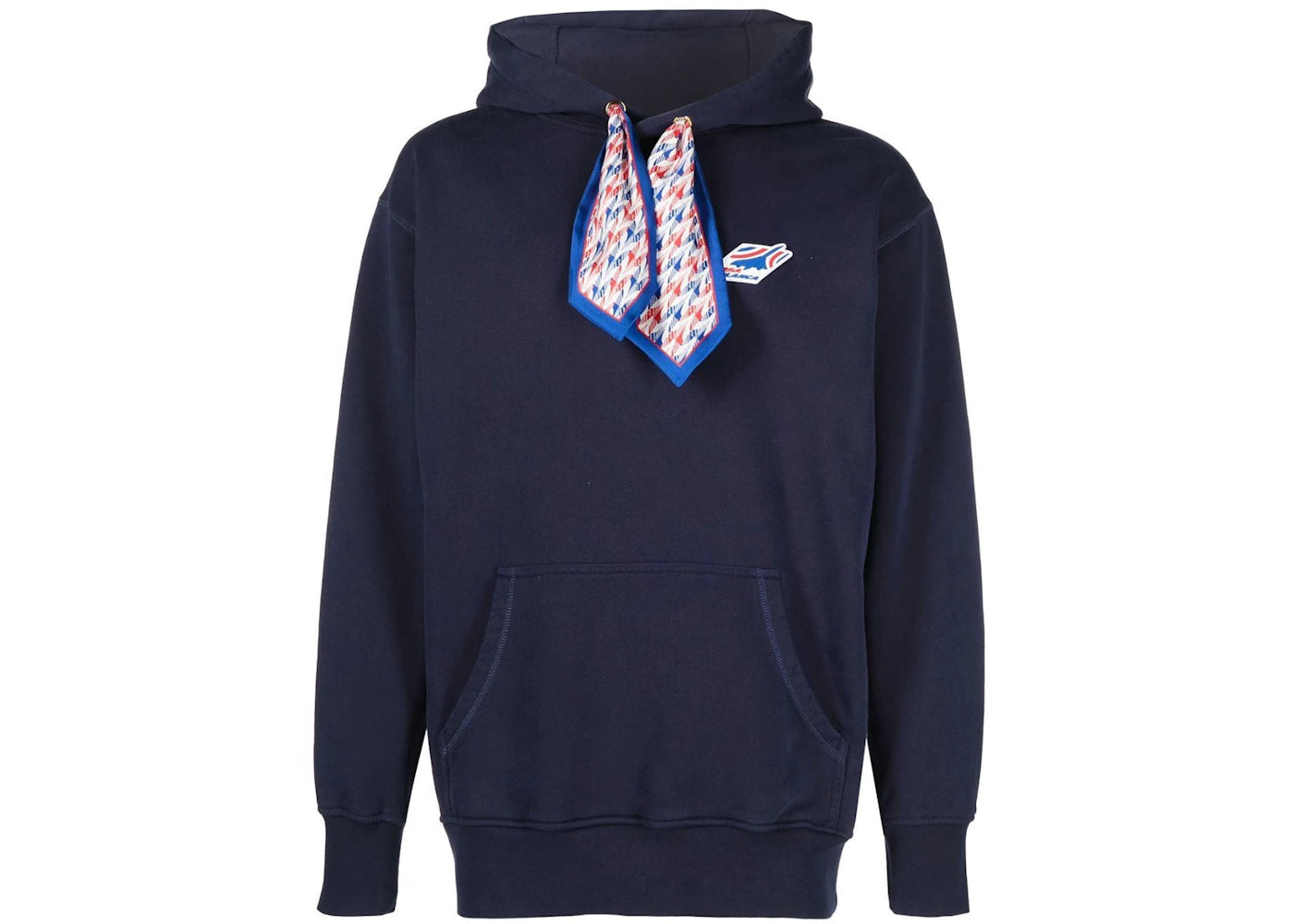 Casablanca Logo Patch Hoodie Blue