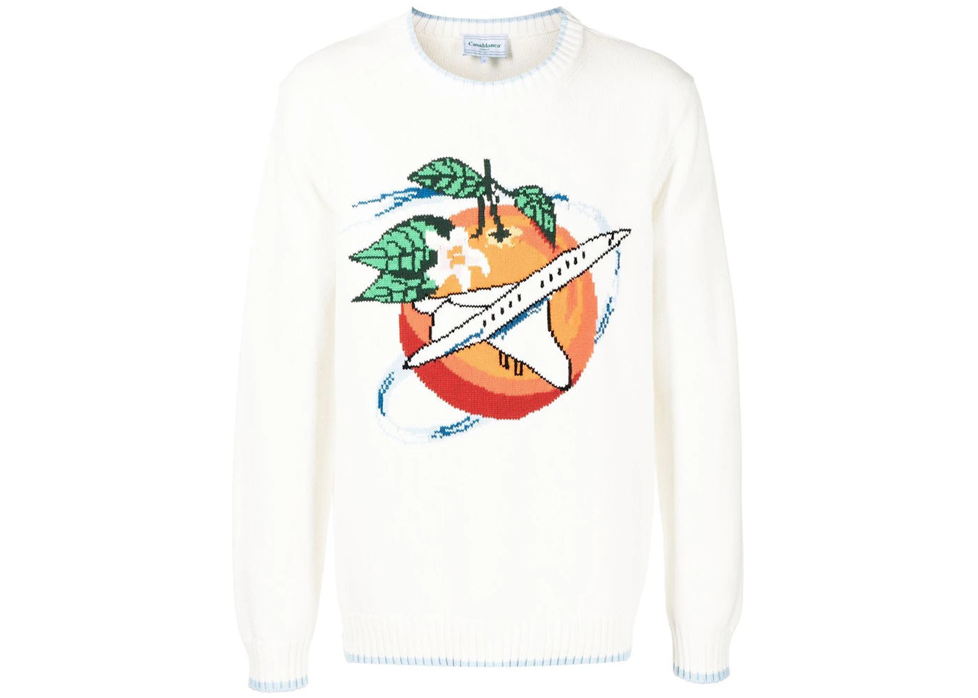 Casablanca Orbite Autour De L'Orange Intarsia Jumper Off-White