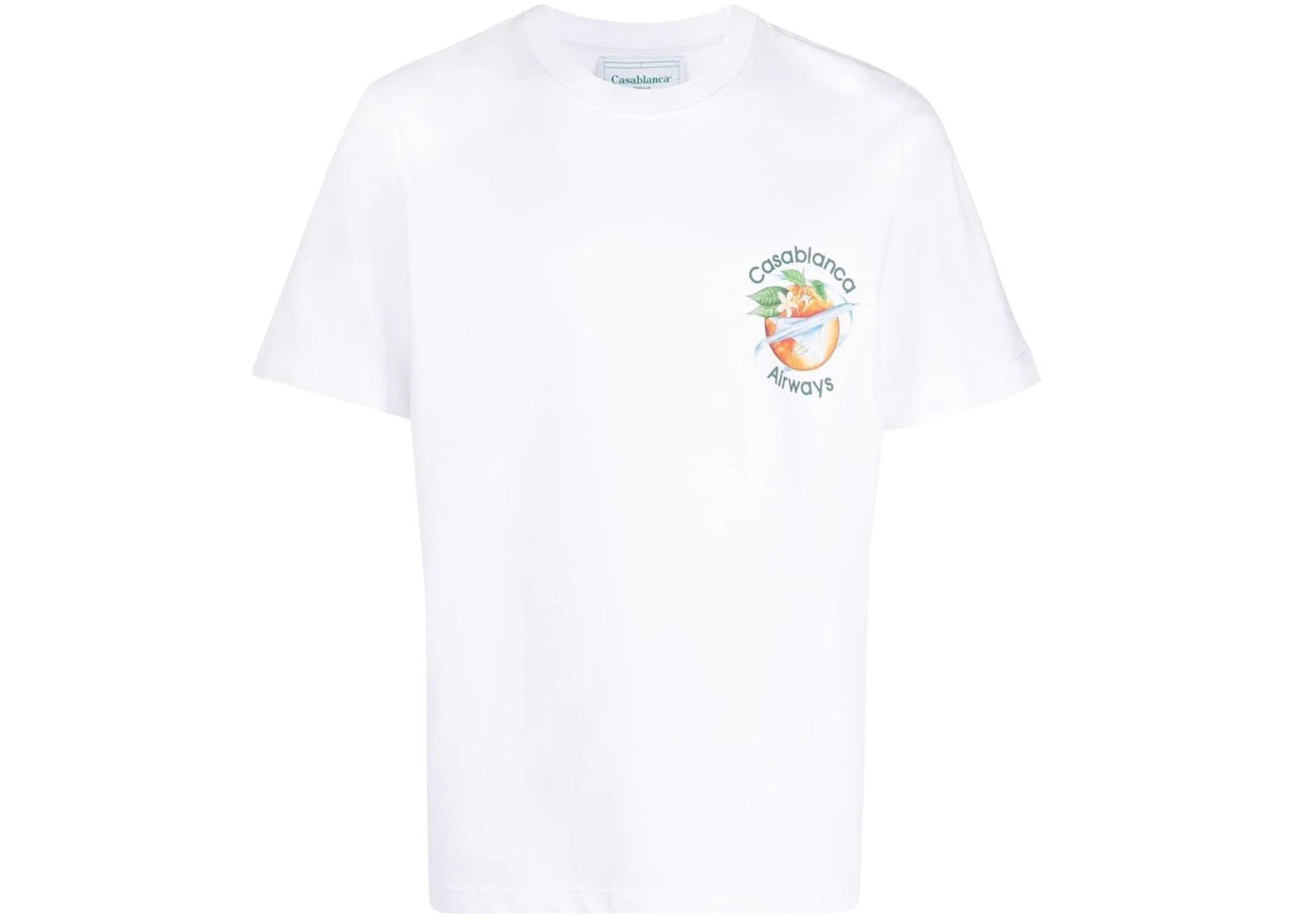 Casablanca Orbite Autour De L'Orange-Print Short Sleeve T-shirt White