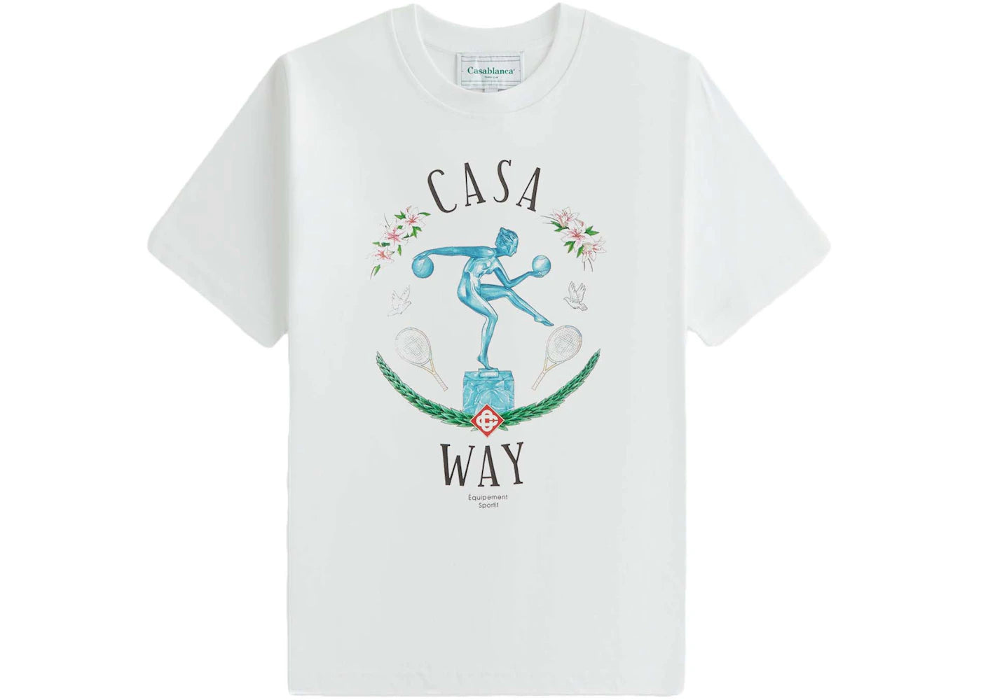 Casablanca Statue En Marbe Printed T-Shirt White