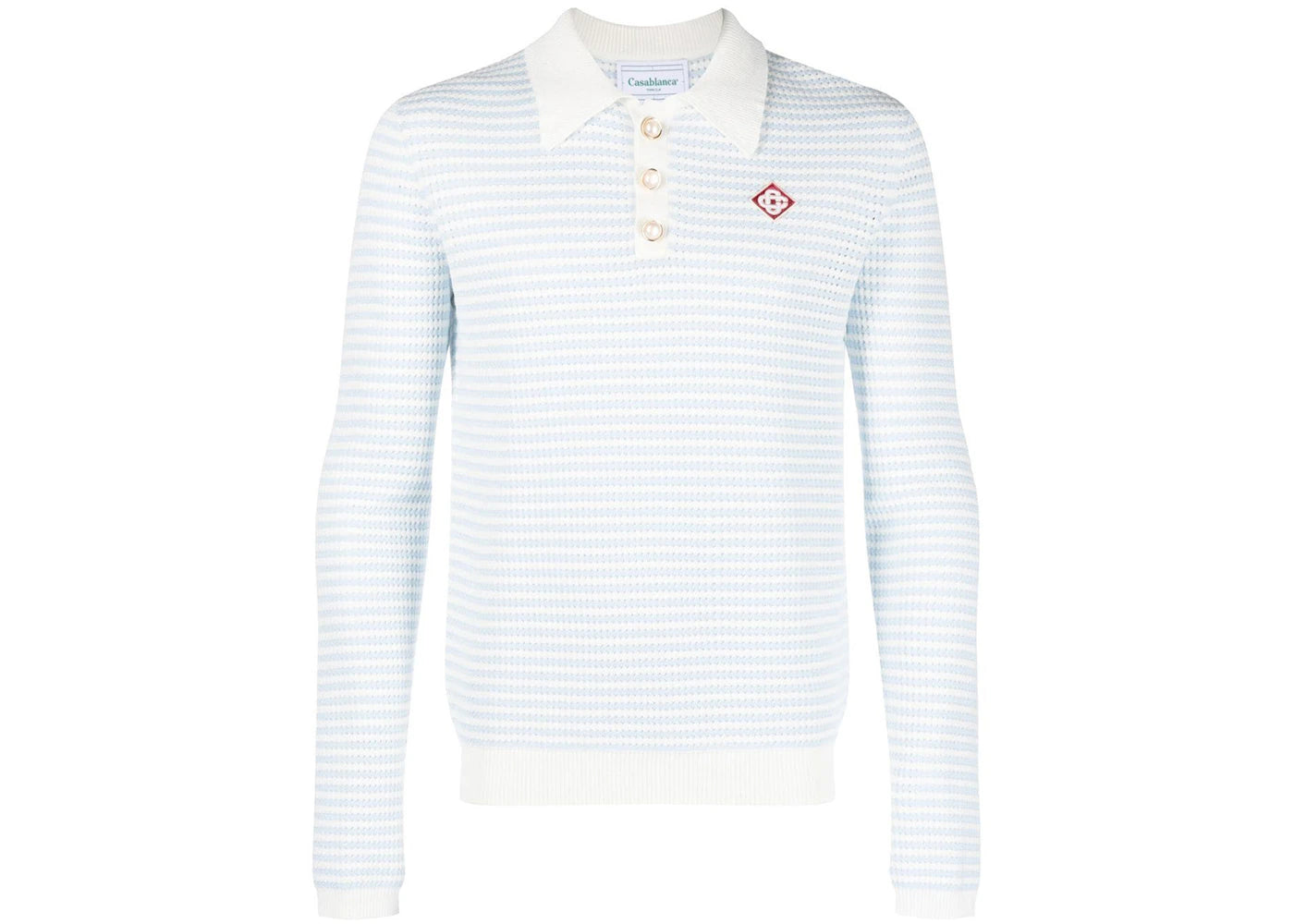 Casablanca Striped Polo Shirt Blue/White