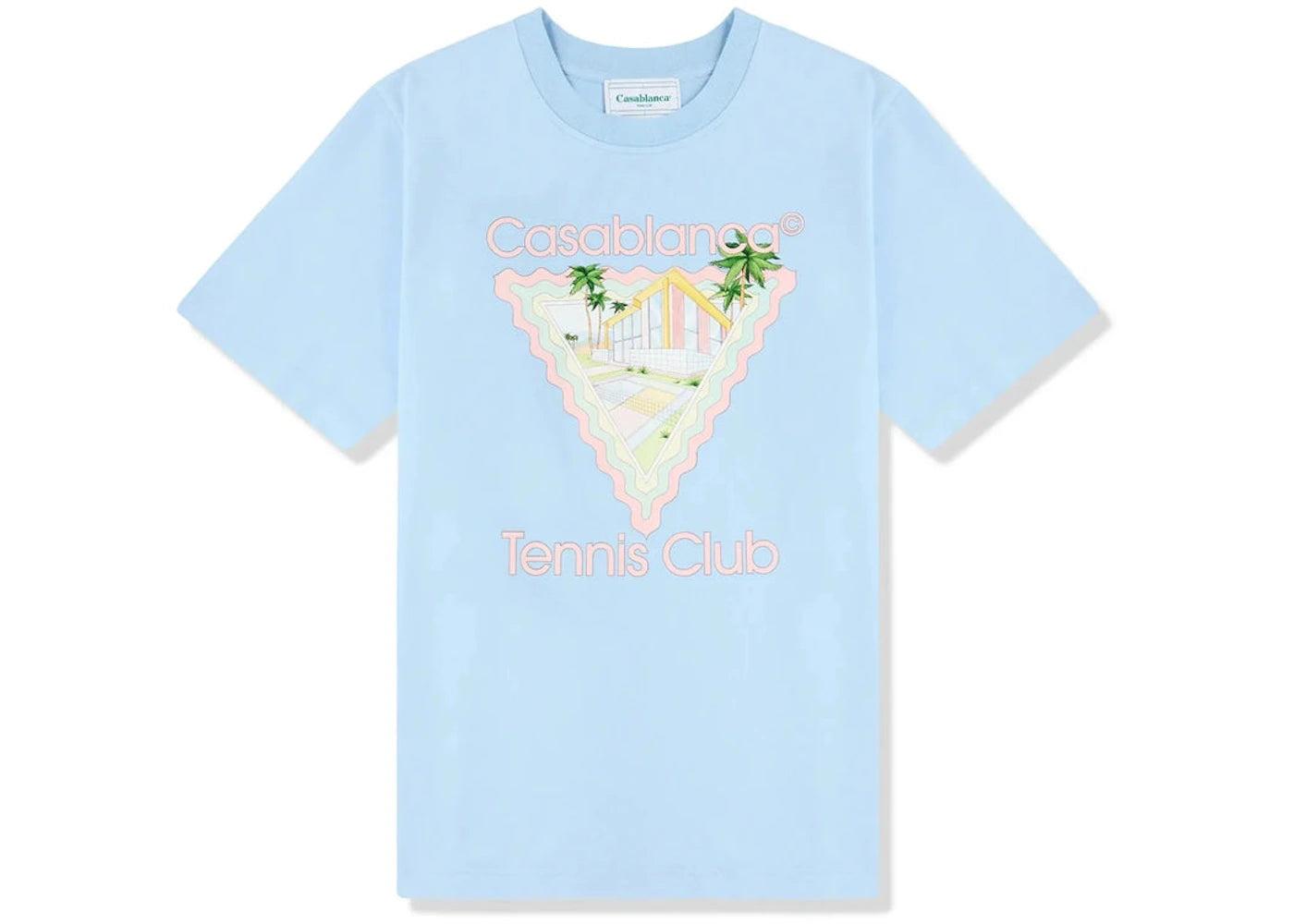 Casablanca Tennis Club Icon Screen Printed T-Shirt Blue