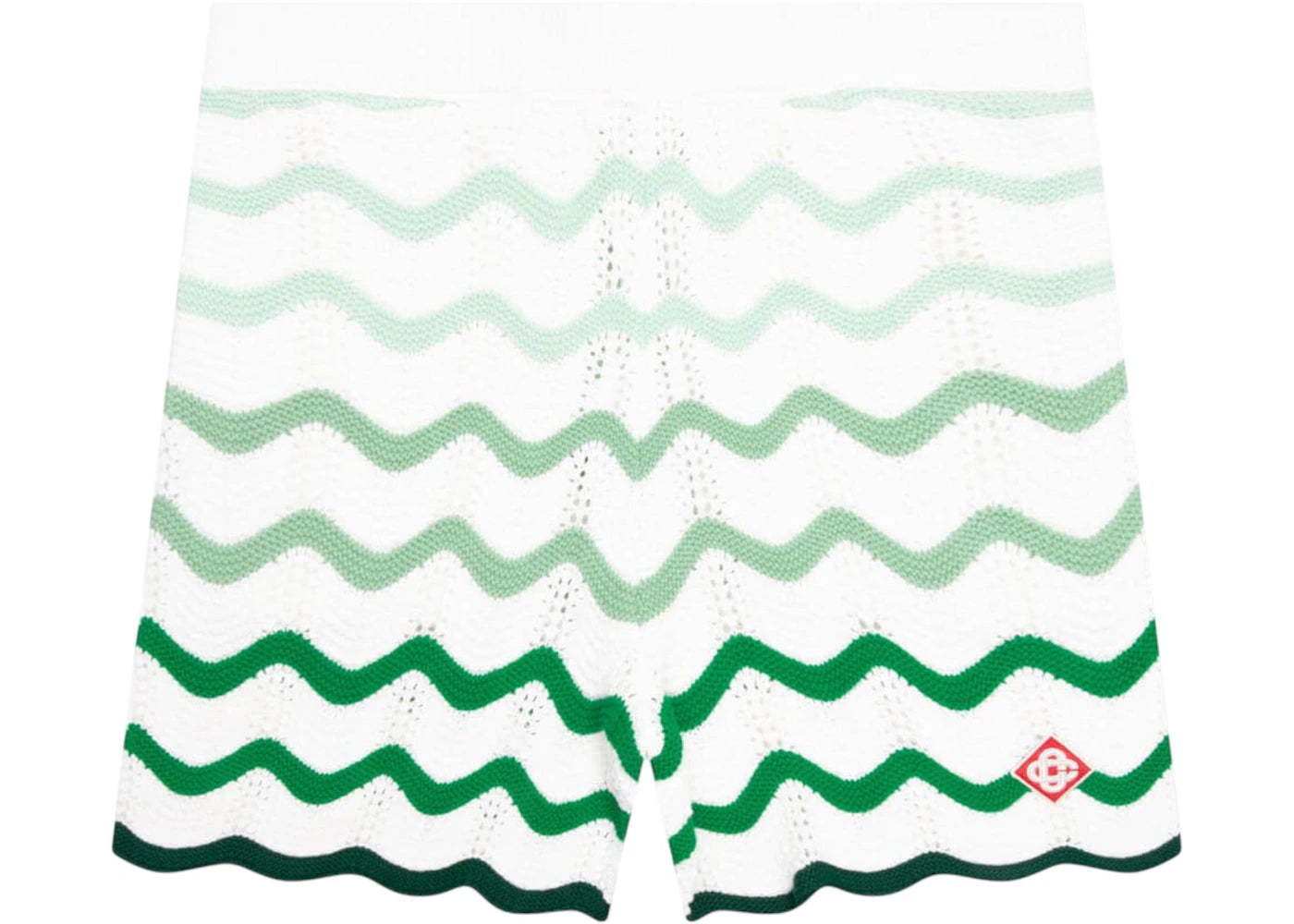 Casablanca Wavy Gradient Crochet Shorts Green