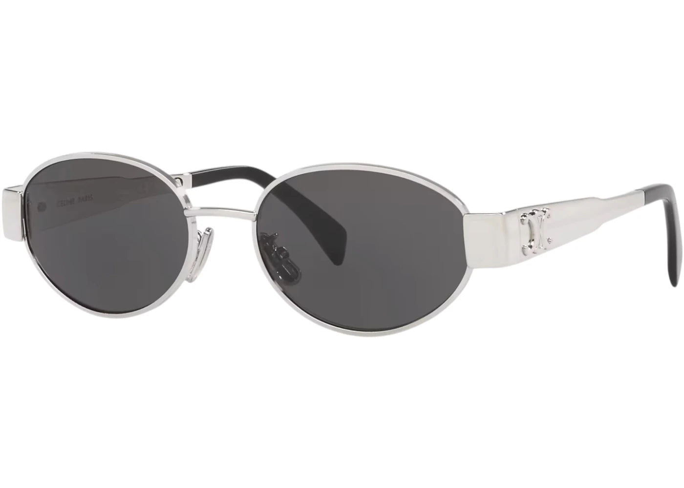 Celine Triomphe Metal 01 CL40235U Sunglasses Shiny Silver/Smoke (4S235CMLB.36SM / CL000350 2700L1)