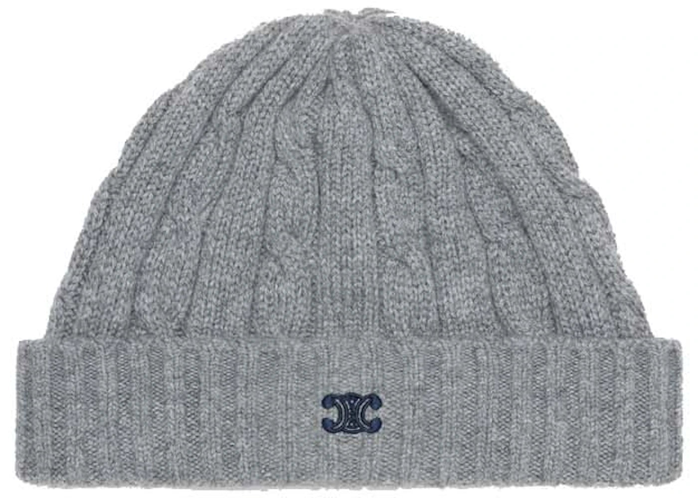 Celine Cable-Knit Beanie in Cashmere Grey