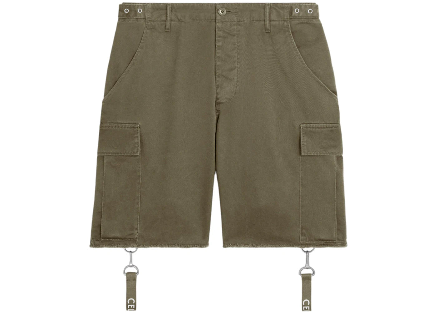 Celine Celine Straps in Cotton Shorts Green