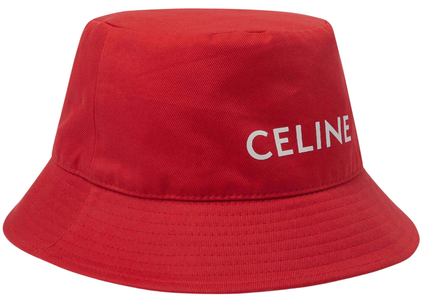 Celine Cotton Bucket Hat Red